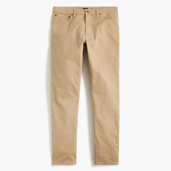 New JCREW 34 / 32 Straight-Fit Garment-Dyed Five-Pocket Pant Dusty Khaki $128 - Picture 1 of 6